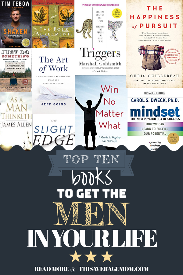 Need some book recommendations for the men in your life? Here's 10 great books for dads, husbands, or anyone else you need to grab a Father's Day gift for! #fathersday #giftideas #personalgrowth