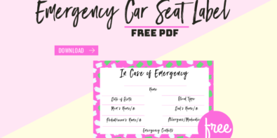 Emergency Car Seat Label (Free PDF!) - thisaveragemom